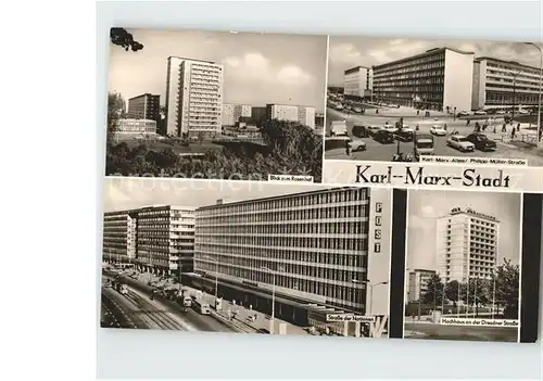 Karl Marx Stadt Rosenhof Karl Marx Allee Strasse der Nationen Hochhaus Dresdner Strasse Kat. Chemnitz