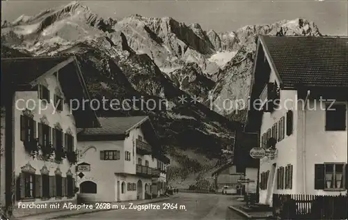 Farchant mit Alpspitze und Zugspitze Kat. Farchant