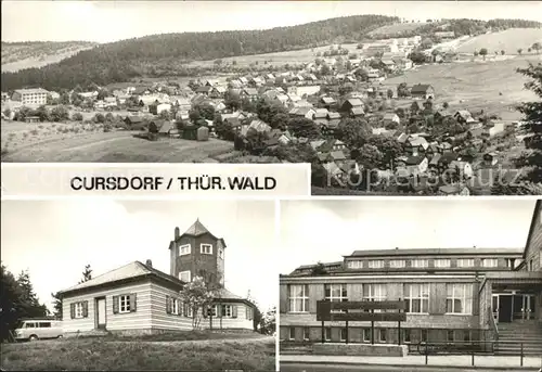 Cursdorf Panorama Gasthaus Aussichtsturm Meuselbacher Kuppe FDGB Erholungsheim Cunsdorfer Hoehe Kat. Cursdorf