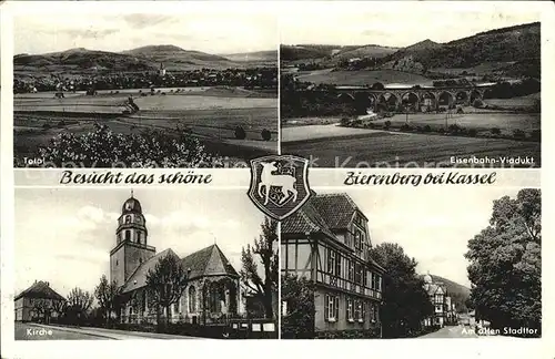 Zierenberg Total Eisenbahn Viadukt Kirche Am alten Stadttor Kat. Zierenberg