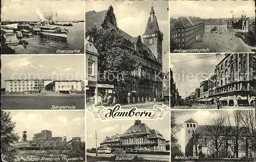 Hamborn Rheinpartie Rathaus Amtsgerichtsplatz Bergschule Weseler Str Zeche Friedr Thyssen Bahnhof Abteikirche Kat. Duisburg