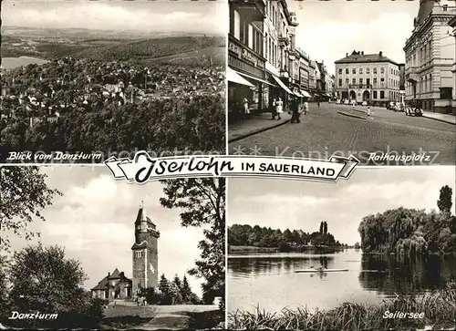 Iserlohn Blick vom Danzturm Rathausplatz Danzturm Seilersee Kat. Iserlohn