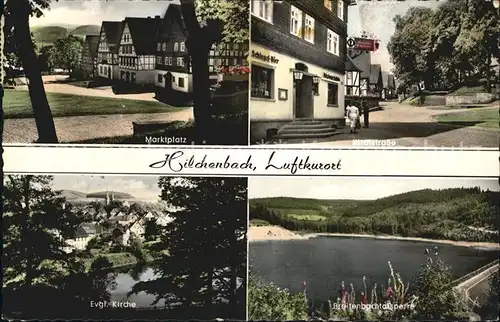 Hilchenbach Siegerland Marktplatz Kirchstrasse Breitenbachtalsperre  Kat. Hilchenbach