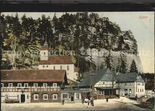 Oybin Teilansicht mit Kirche Berg Oybin Zittauer Gebirge Kat. Kurort Oybin