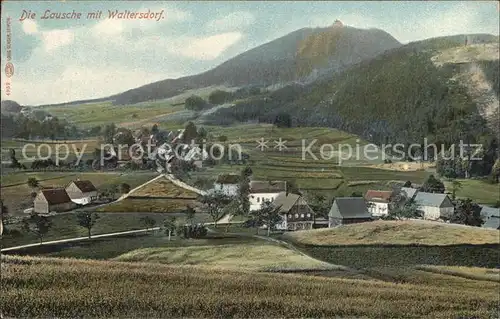 Waltersdorf Zittau Panorama mit Blick zur Lausche Kat. Grossschoenau Sachsen