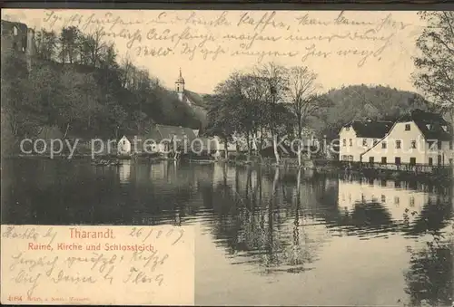 Tharandt Ruine Kirche Schlossteich Kat. Tharandt