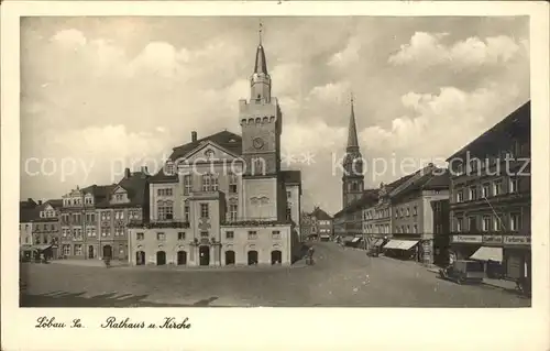 Loebau Sachsen Rathaus Kirche Kat. Loebau