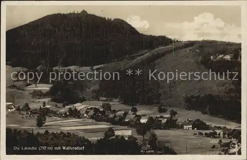 Waltersdorf Zittau Panorama mit Berg Lausche Zittauer Gebirge Kat. Grossschoenau Sachsen