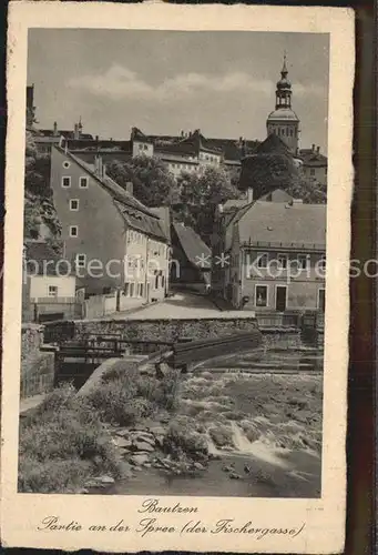 Bautzen Partie an der Spree Fischergasse Kat. Bautzen