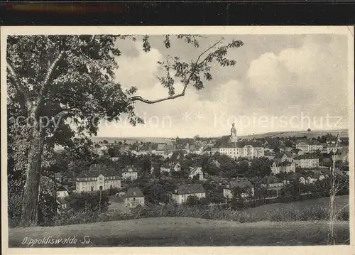 Dippoldiswalde Osterzgebirge Ortsansicht mit Kirche und Schloss Kat. Dippoldiswalde