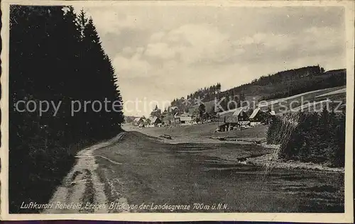 Rehefeld Zaunhaus Blick von der Landesgrenze Luftkurort Kat. Altenberg