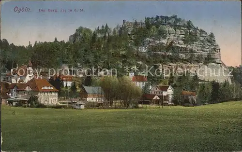 Oybin Ortsansicht mit Kirche Berg Oybin Zittauer Gebirge Silesia Karte Nr 94 Kat. Kurort Oybin