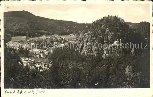 Oybin Panorama mit Berg Oybin Zittauer Gebirge Silesia Karte Nr 5720 Kat. Kurort Oybin