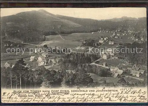 Oybin Panorama Blick vom Toepfer Hochwald Johannisstein Zittauer Gebirge Kat. Kurort Oybin