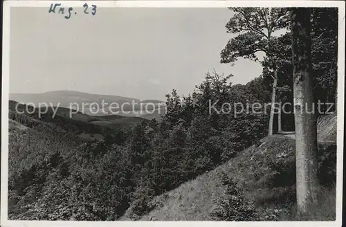 Wernigerode Harz Panorama Landschaft Waldpartie Zensurstempel Kat. Wernigerode