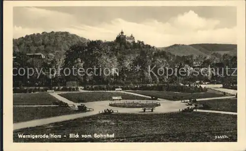 Wernigerode Harz Blick vom Bahnhof Kat. Wernigerode