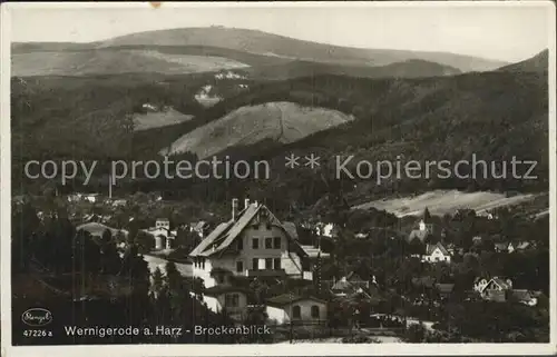 Wernigerode Harz Brockenblick Kat. Wernigerode