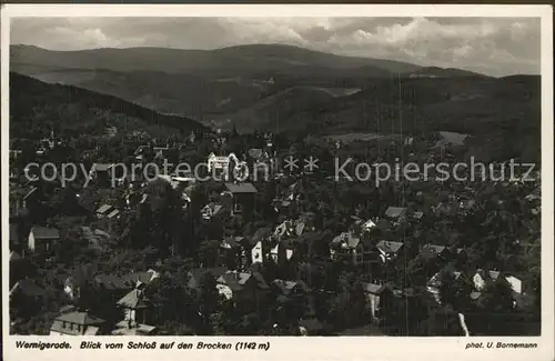 Wernigerode Harz Blick vom Schloss Brocken Kat. Wernigerode