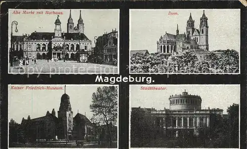 Magdeburg Dom Alter Markt Rathaus Stadttheater Kat. Magdeburg