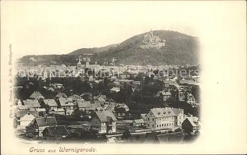 Wernigerode Harz Stadtansicht Schloss  Kat. Wernigerode