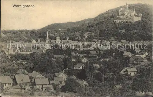 Wernigerode Harz Stadtansicht Schloss Kat. Wernigerode