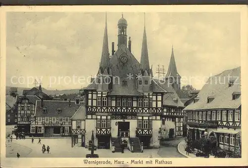 Wernigerode Harz Markt mit Rathaus Kat. Wernigerode