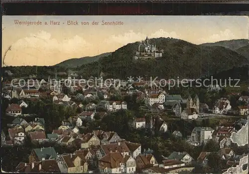 Wernigerode Harz Bkick von der Sennhuette Kat. Wernigerode