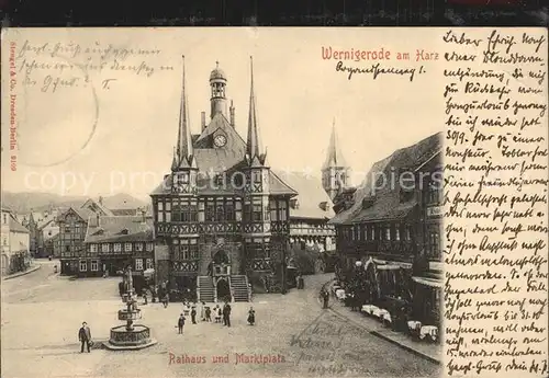 Wernigerode Harz Marktplatz und Rathaus Kat. Wernigerode