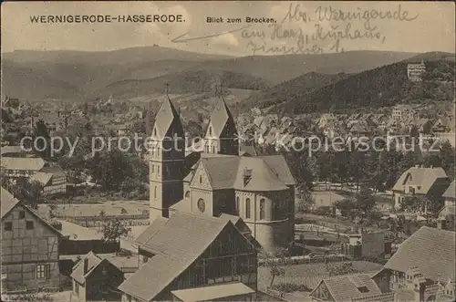 Wernigerode Harz Hasserode mit Blick zum Brocken Kat. Wernigerode