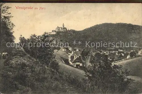 Wernigerode Harz Gesamtansicht mit Schloss Kat. Wernigerode