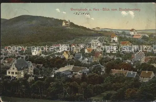 Wernigerode Harz Blick vom Blockshornberg Kat. Wernigerode