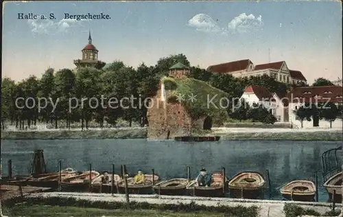 Halle Saale Bergschenke Bootsanlegestelle Kat. Halle