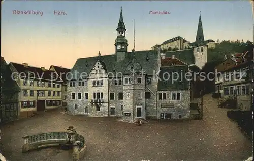 Blankenburg Harz Marktplatz Rathaus Kat. Blankenburg