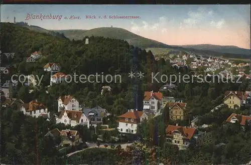 Blankenburg Harz Blick von Schlossterrasse Kat. Blankenburg