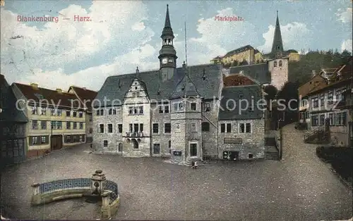 Blankenburg Harz Marktplatz Rathaus Kat. Blankenburg