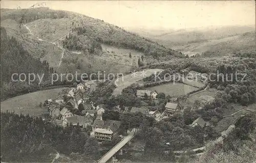 Treseburg Harz Bodetal Blick vom Weissen Hirsch Kat. Treseburg