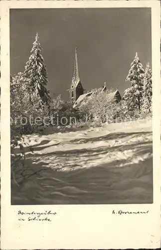 Schierke Harz Winterzauber Dorfkirche Kat. Schierke Brocken