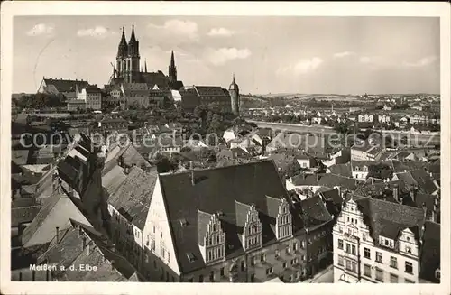 Meissen Elbe Sachsen Dom Albrechtsburg Stadtansicht Kat. Meissen