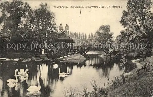 Magdeburg Stadtpark Faehrhaus Adolf Mittagsee Kat. Magdeburg