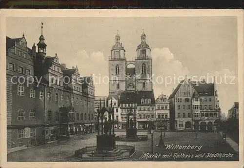 Wittenberg Lutherstadt Markt Rathaus Stadtkirche Kat. Wittenberg