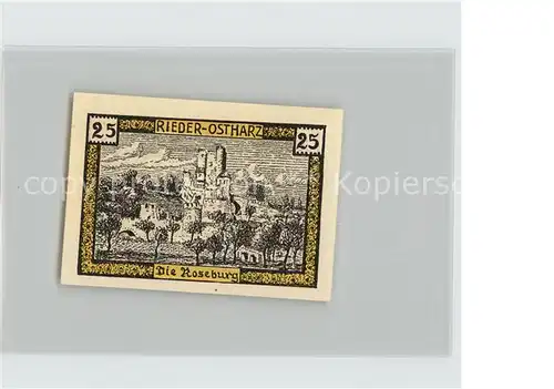 Rieder Quedlinburg Ostharz 25 Pfennig Die Roseburg Kat. Rieder Quedlinburg