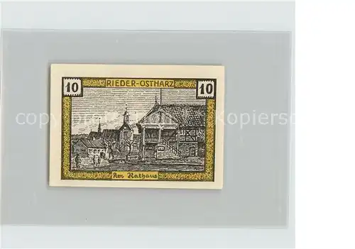 Rieder Quedlinburg Ostharz Am Rathaus 10 Pfennig Kat. Rieder Quedlinburg