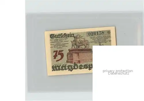 Maegdesprung Ortsansicht 75 Pfennig Kat. Harzgerode