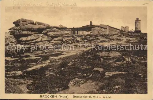 Brocken Brockenhotel Turm Kat. Wernigerode