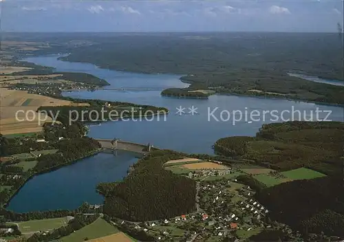 Moehnesee Talsperre Fliegeraufnahme Kat. Moehnesee