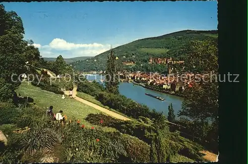 Heidelberg Neckar Blick vom Philosophenweg Kat. Heidelberg