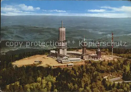 Grosser Feldberg Taunus mit Fernseh UKW und Fernmeldeturm Fliegeraufnahme Kat. Schmitten