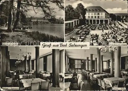 Bad Salzungen Kurhaus am Burgsee Kurkonzert Speisesaal Kaffee Kat. Bad Salzungen