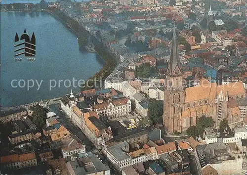 Schwerin Mecklenburg Fliegeraufnahme Altstadt mit Kirche Kat. Schwerin