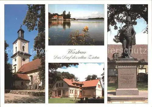 Wustrau Ruppiner See Hotel Seeschloesschen Zieten Statue  Kat. Fehrbellin